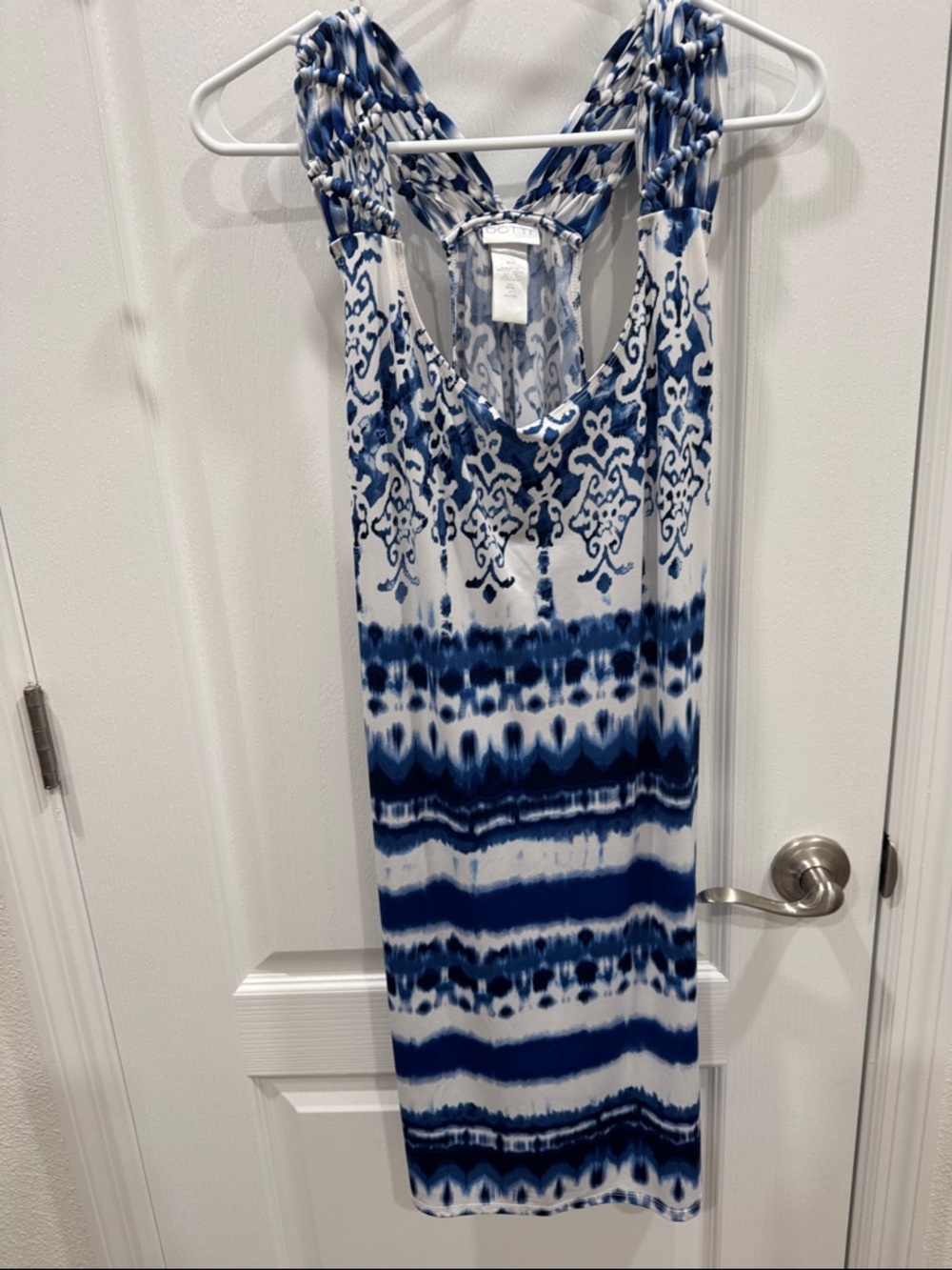 Dotti Blue and White Tie-Dye Swim Coverup Maxi
